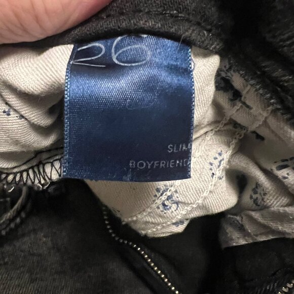 Anthropologie Pilcro‎ Distressed Slim Boyfriend Jean Black size 26 waist - Picture 10 of 11